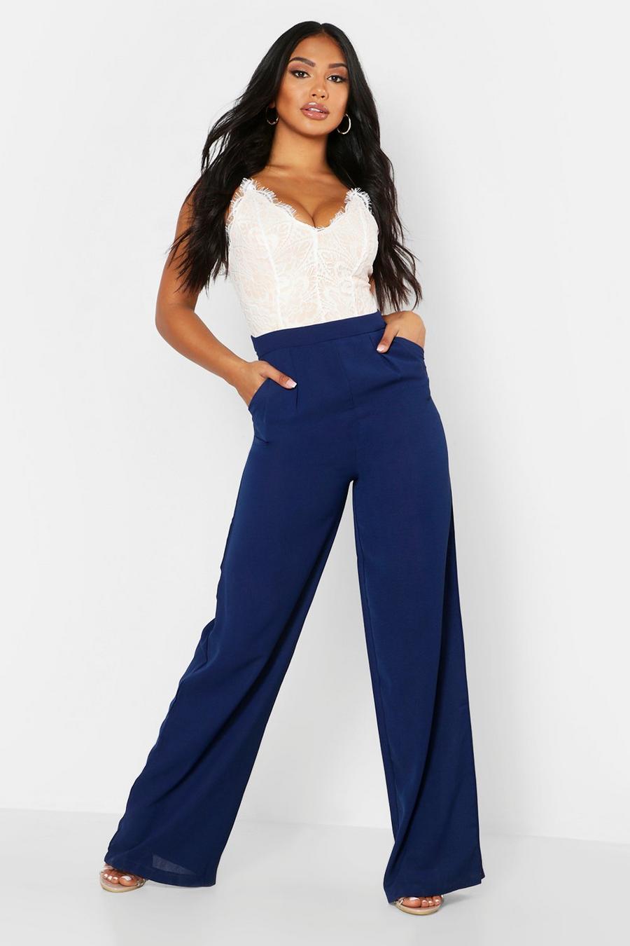 Navy Lace Body Insert Jumpsuit image number 1