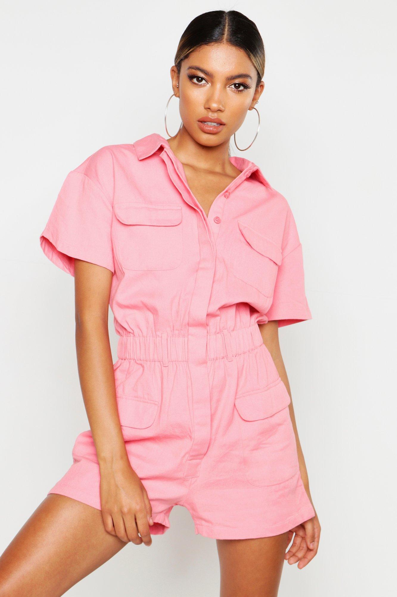 utility jumpsuit pink