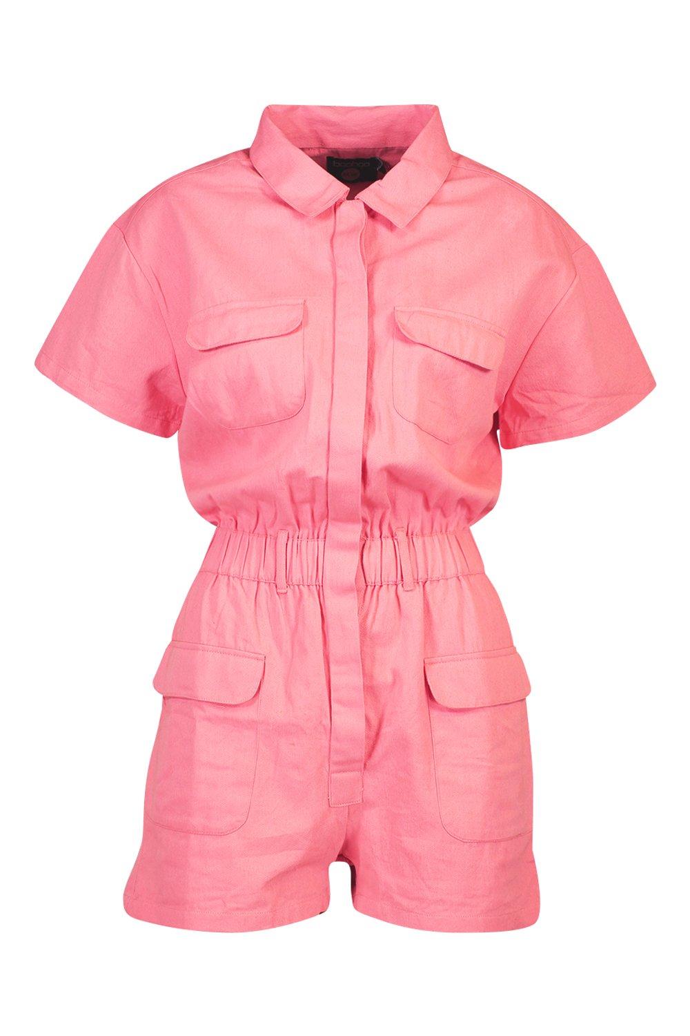 Pink best sale playsuit denim