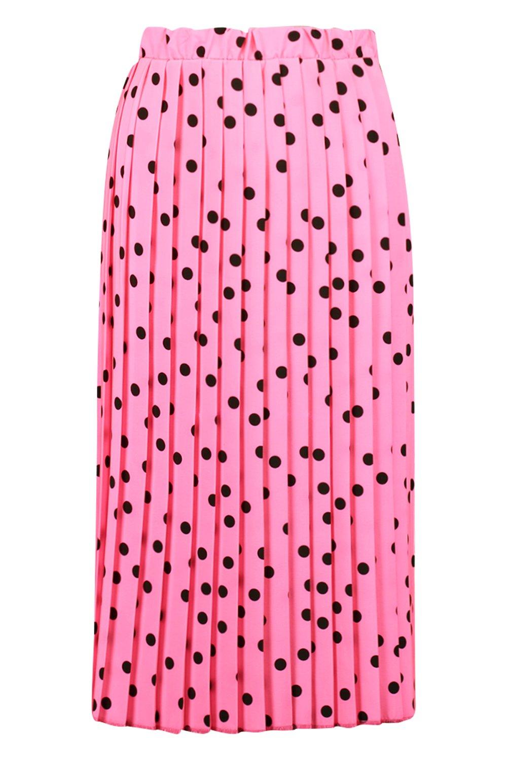 Pink midi skirt polka dots hotsell