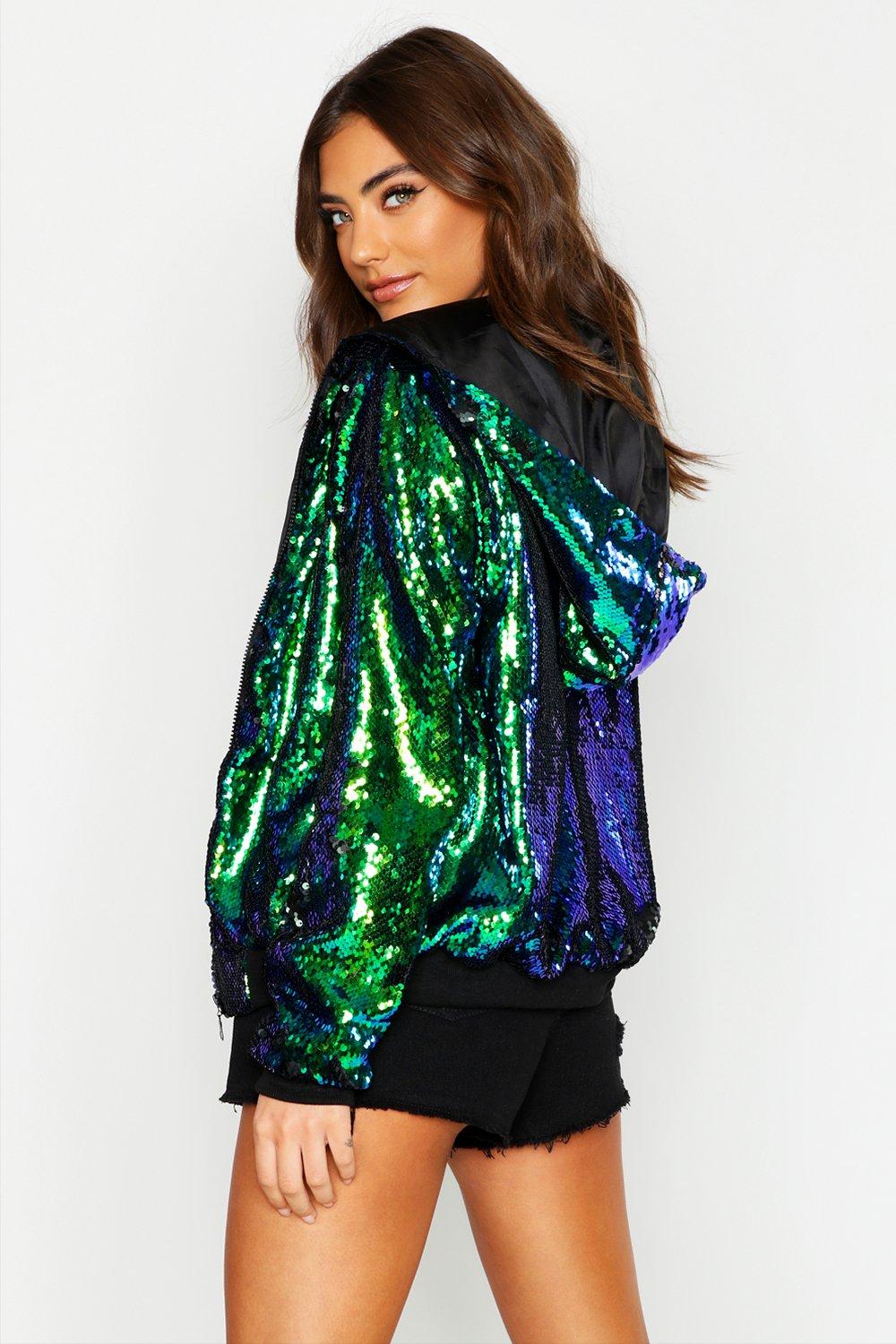 Sequin Hooded Jacket