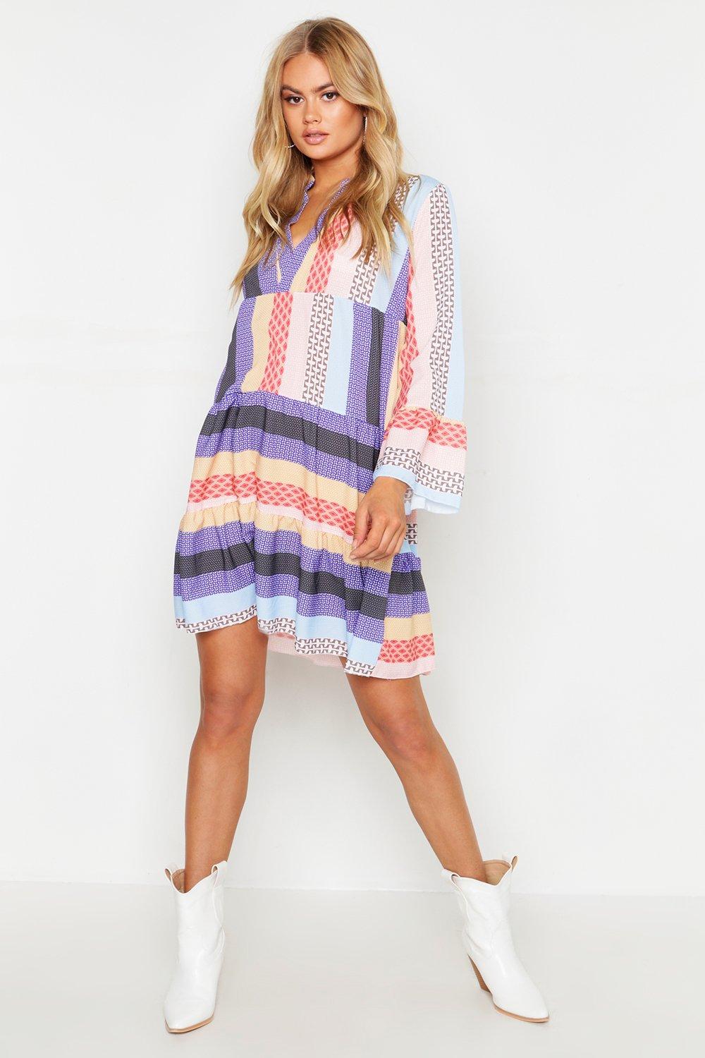 boohoo patchwork dress