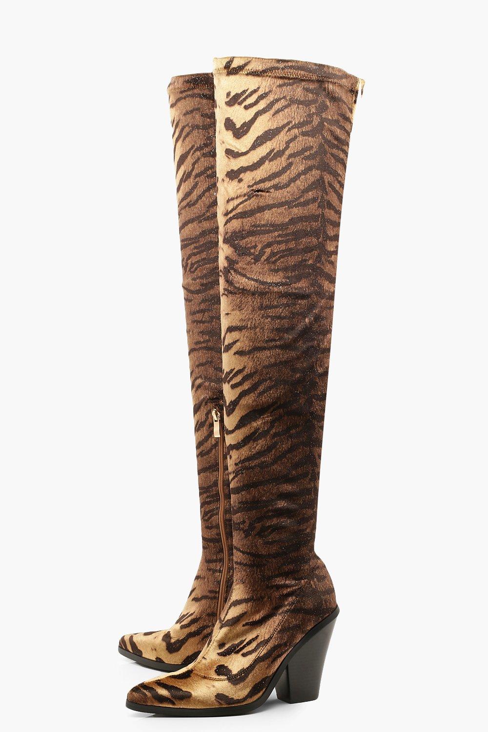 tiger print boots