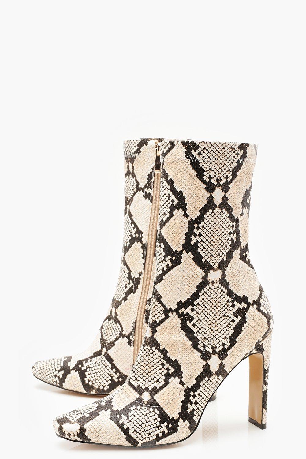 snake print sock boot