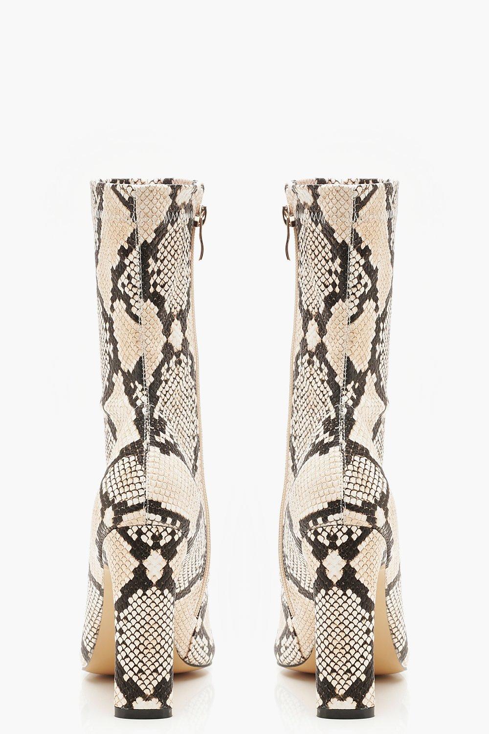 Flat snake print clearance boots