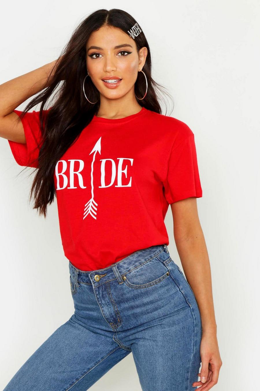 Red rosso Bride Slogan T-Shirt image number 1