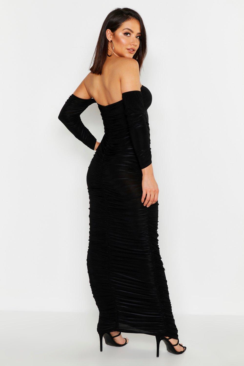 boohoo bardot maxi dress