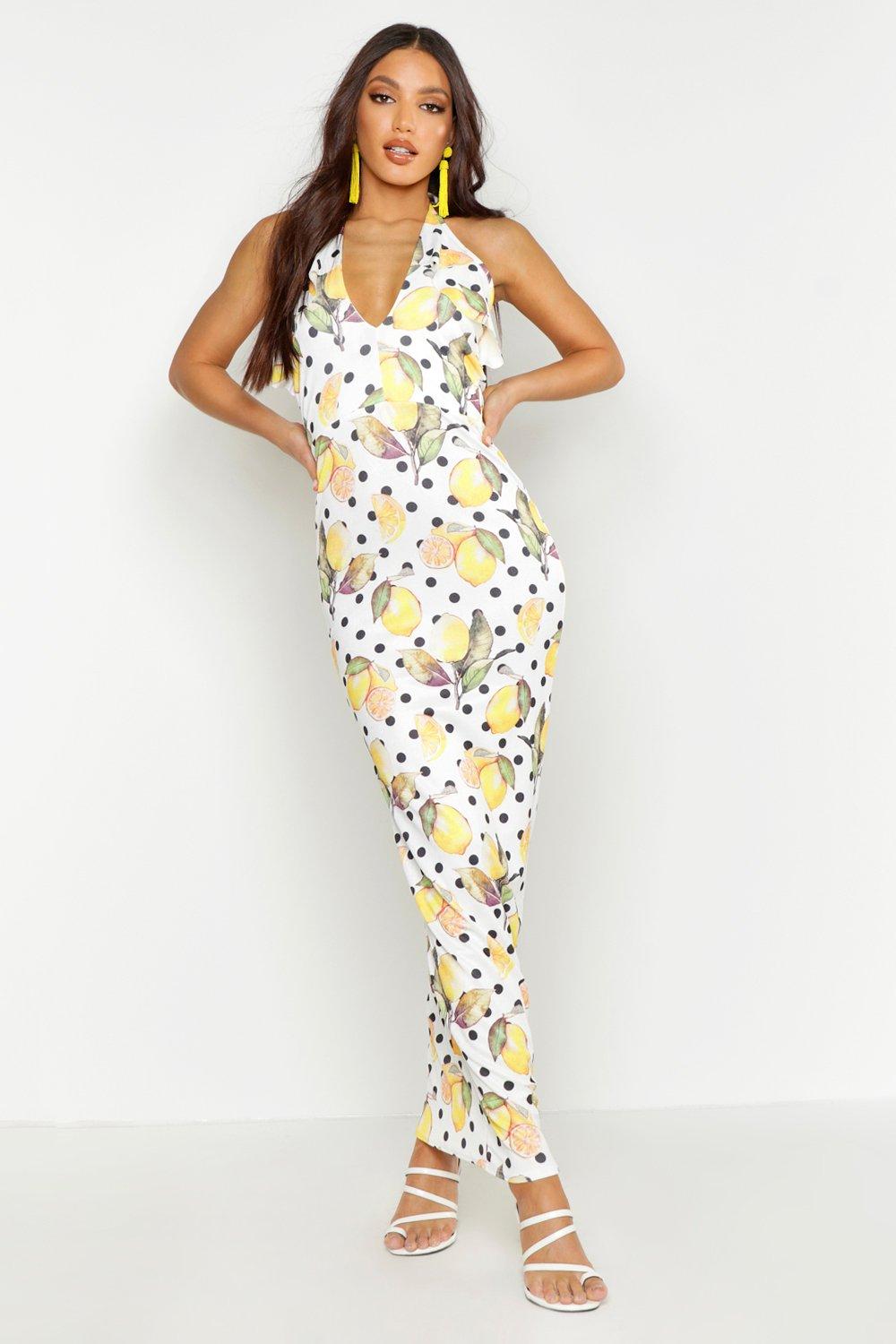 Lemon dress hot sale boohoo