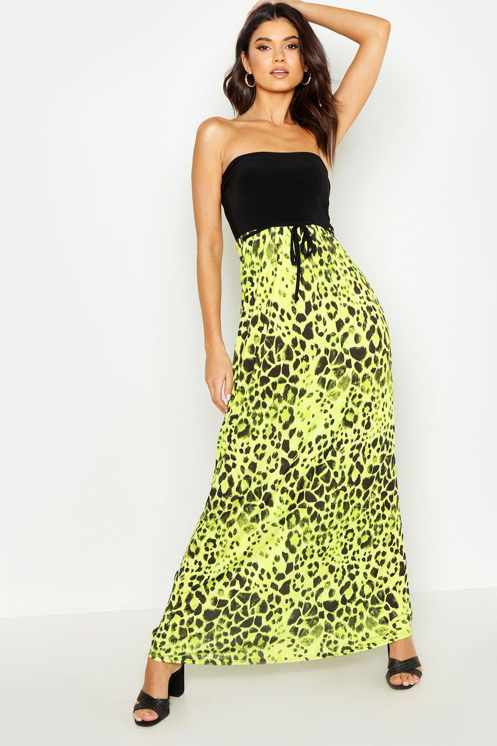 Neon leopard cheap dress