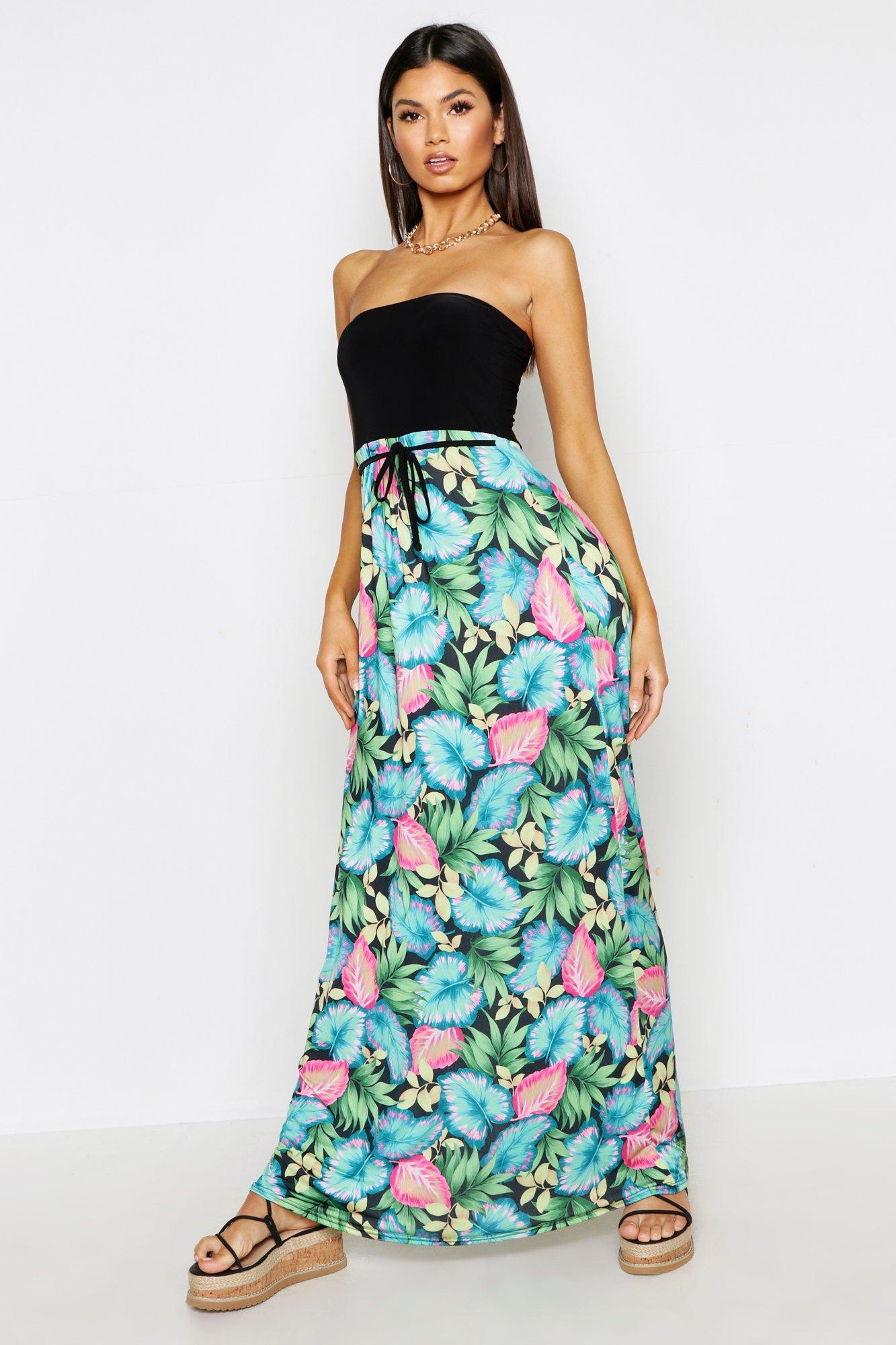 boohoo bandeau maxi dress