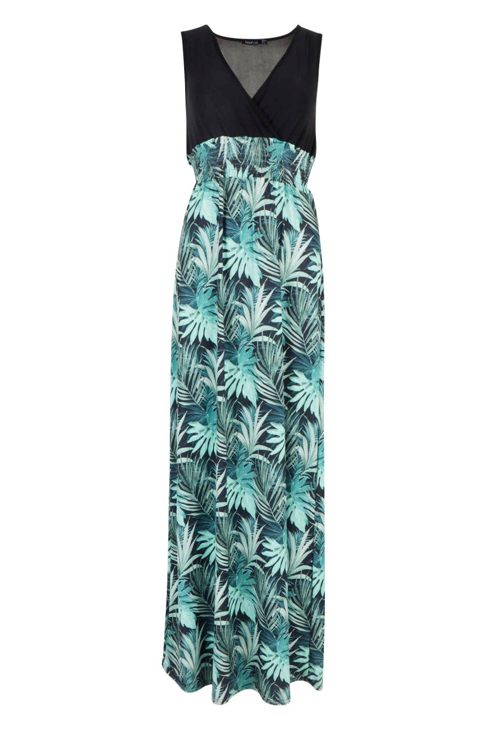 boohoo palm print dress