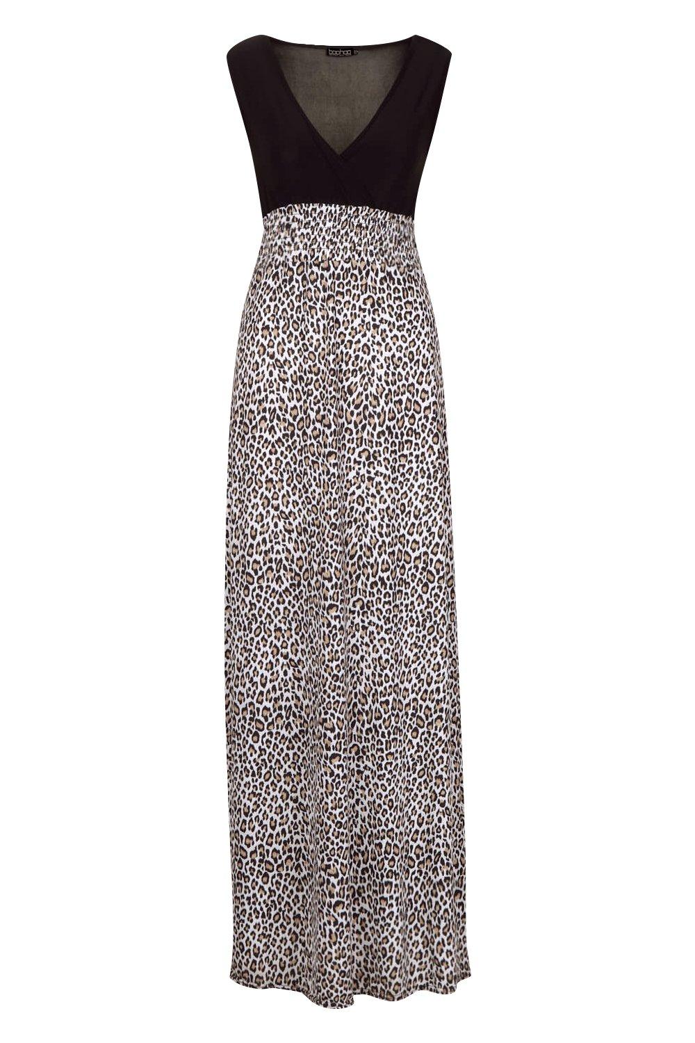 boohoo leopard print maxi dress