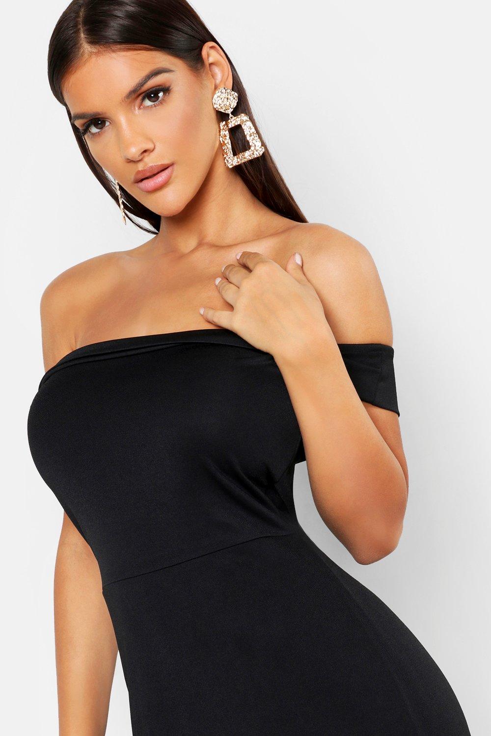 Boohoo bardot shop maxi dress