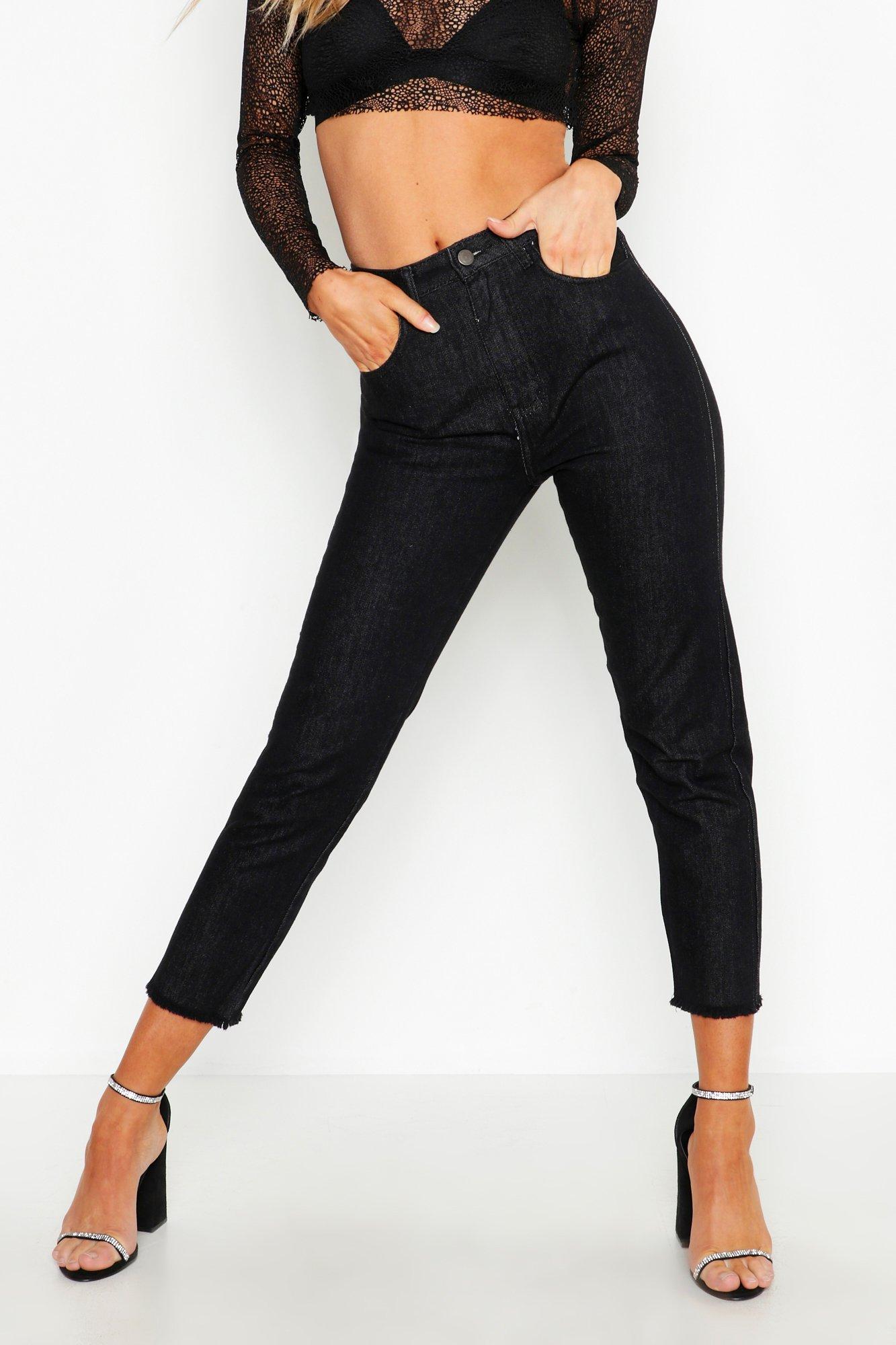 boohoo black mom jeans