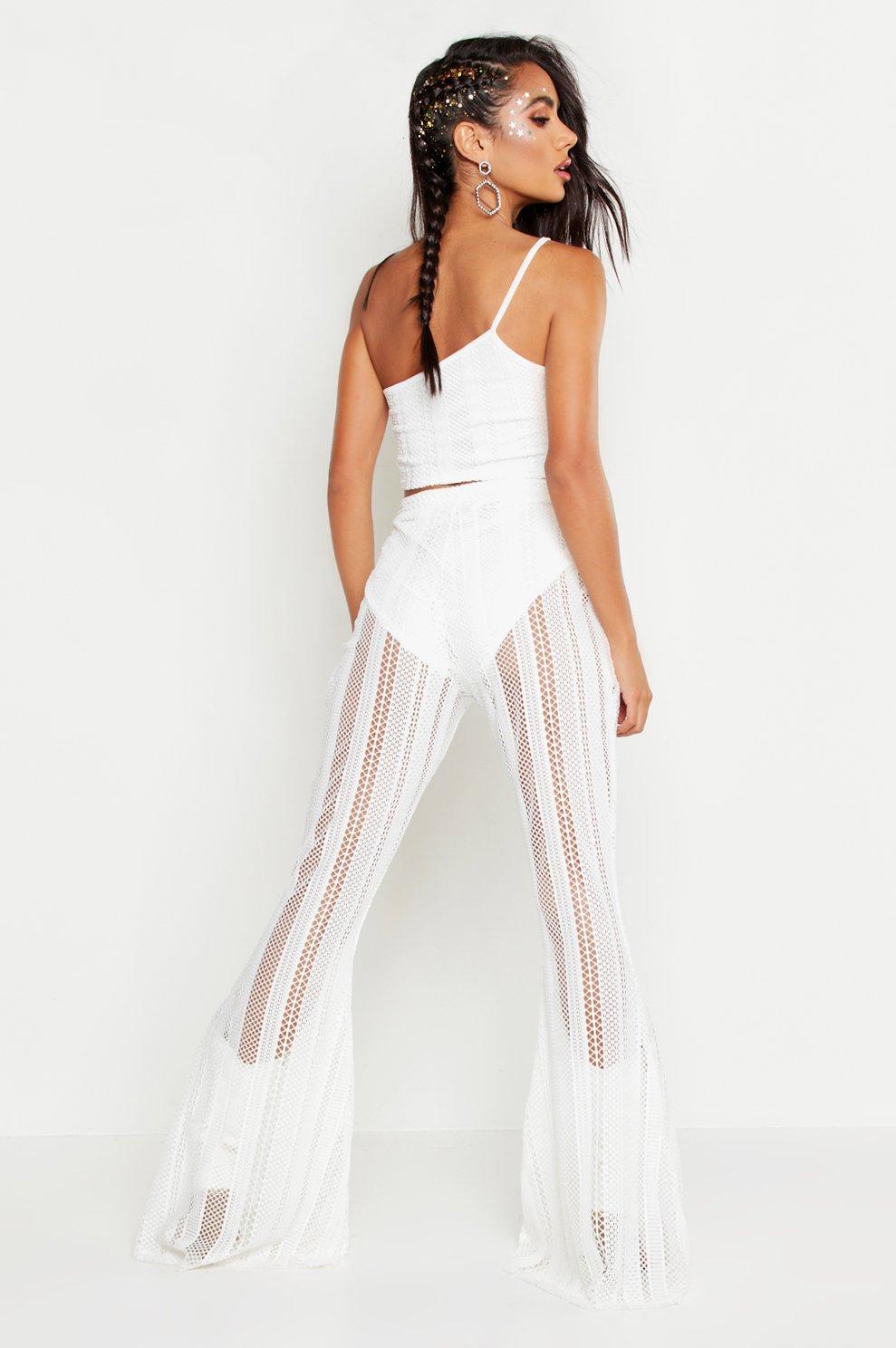 Fishnet sales flare pants