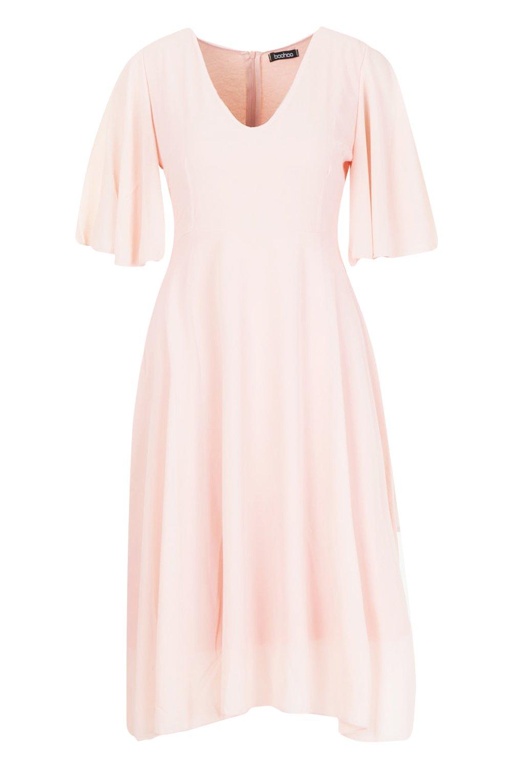 Boohoo chiffon cape detail hotsell maxi dress