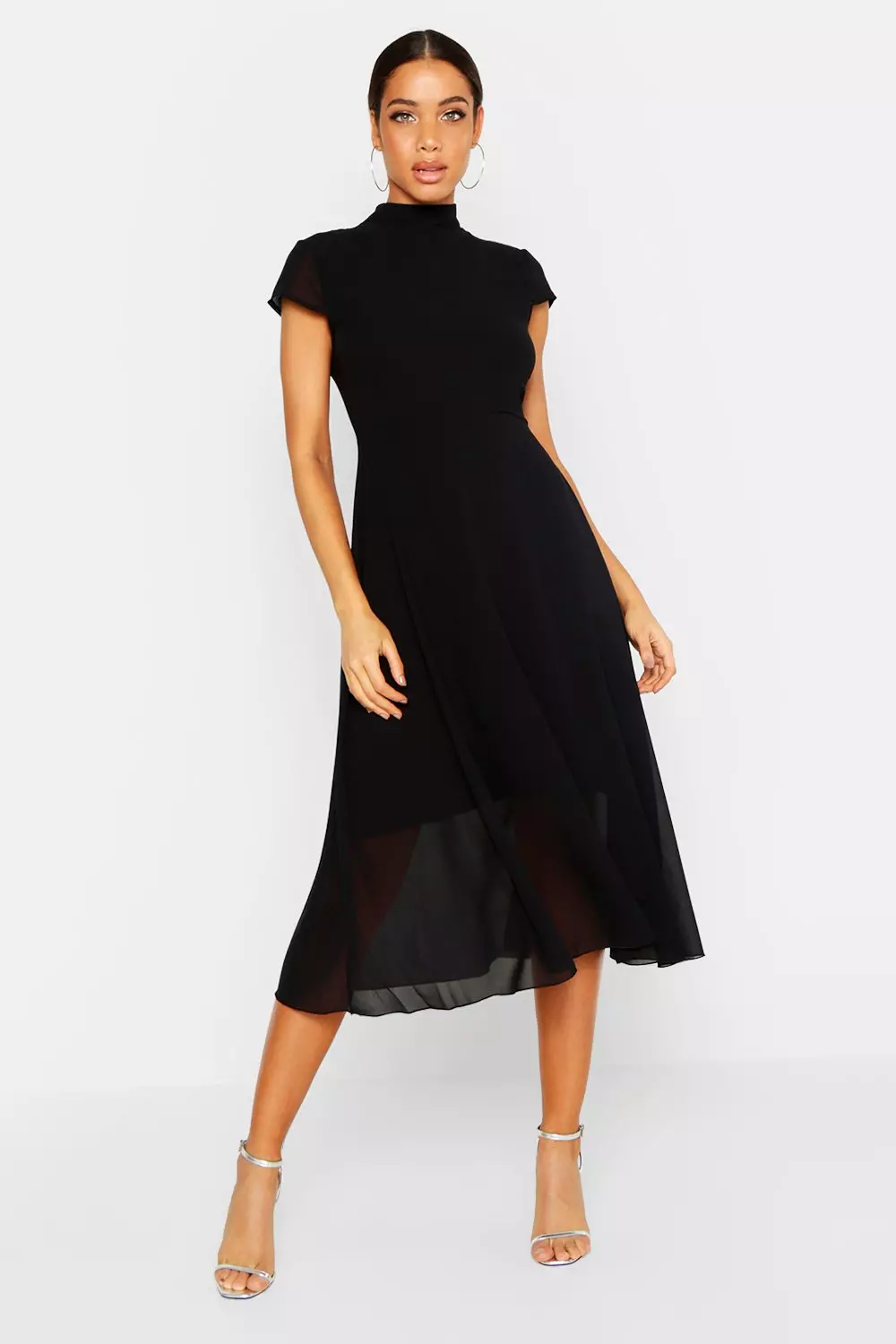 High neck on sale midi skater dress