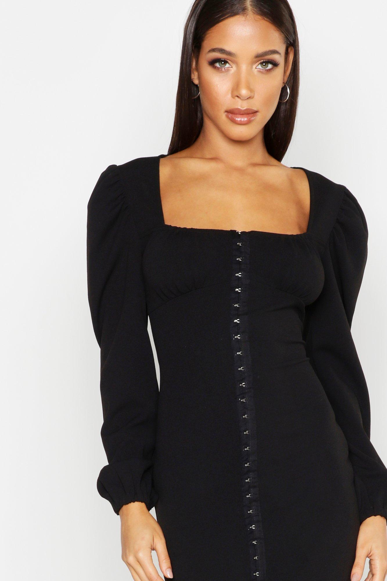 Long sleeve hook and eye dress store