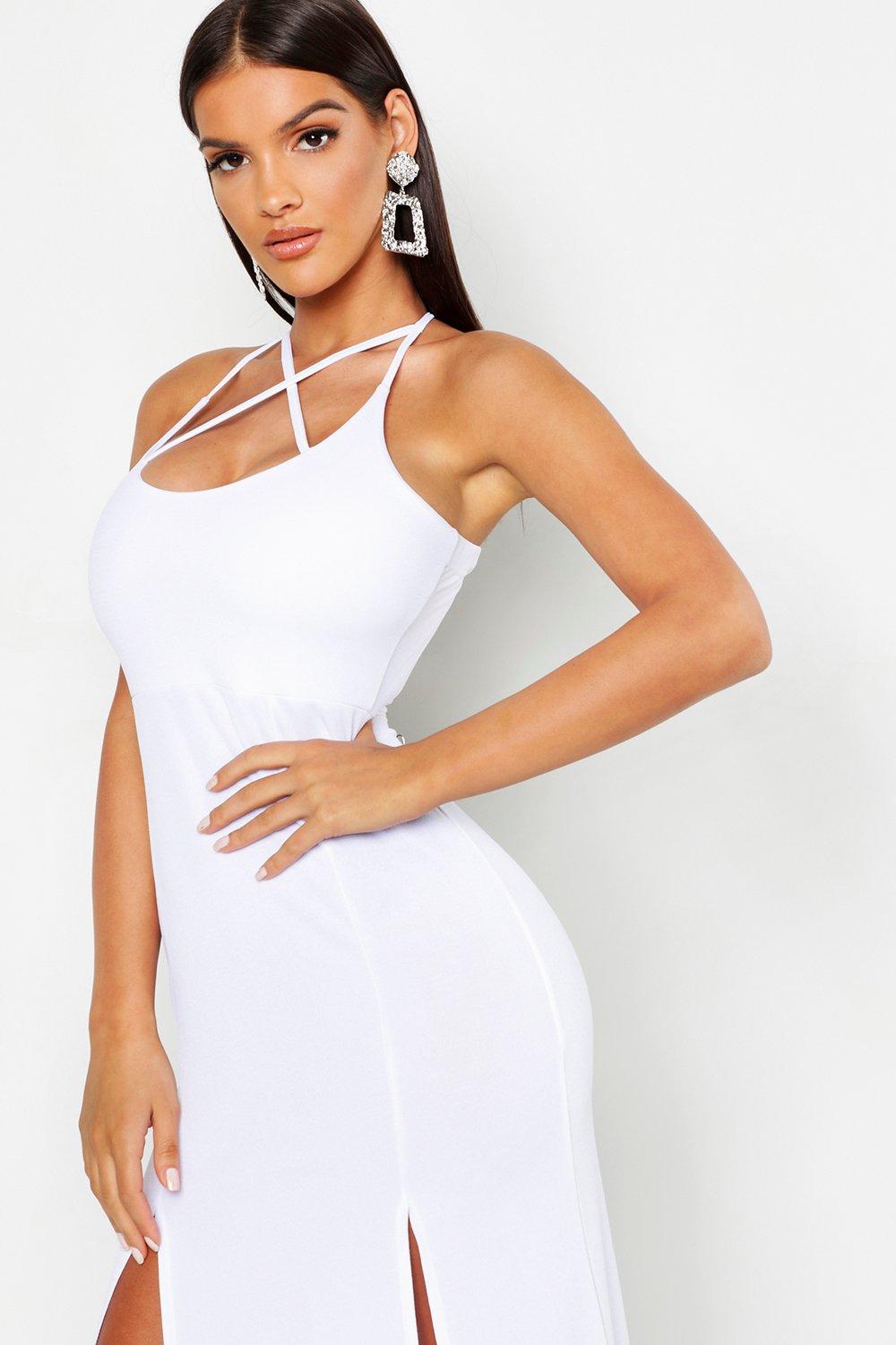 Strappy shop plunge dress