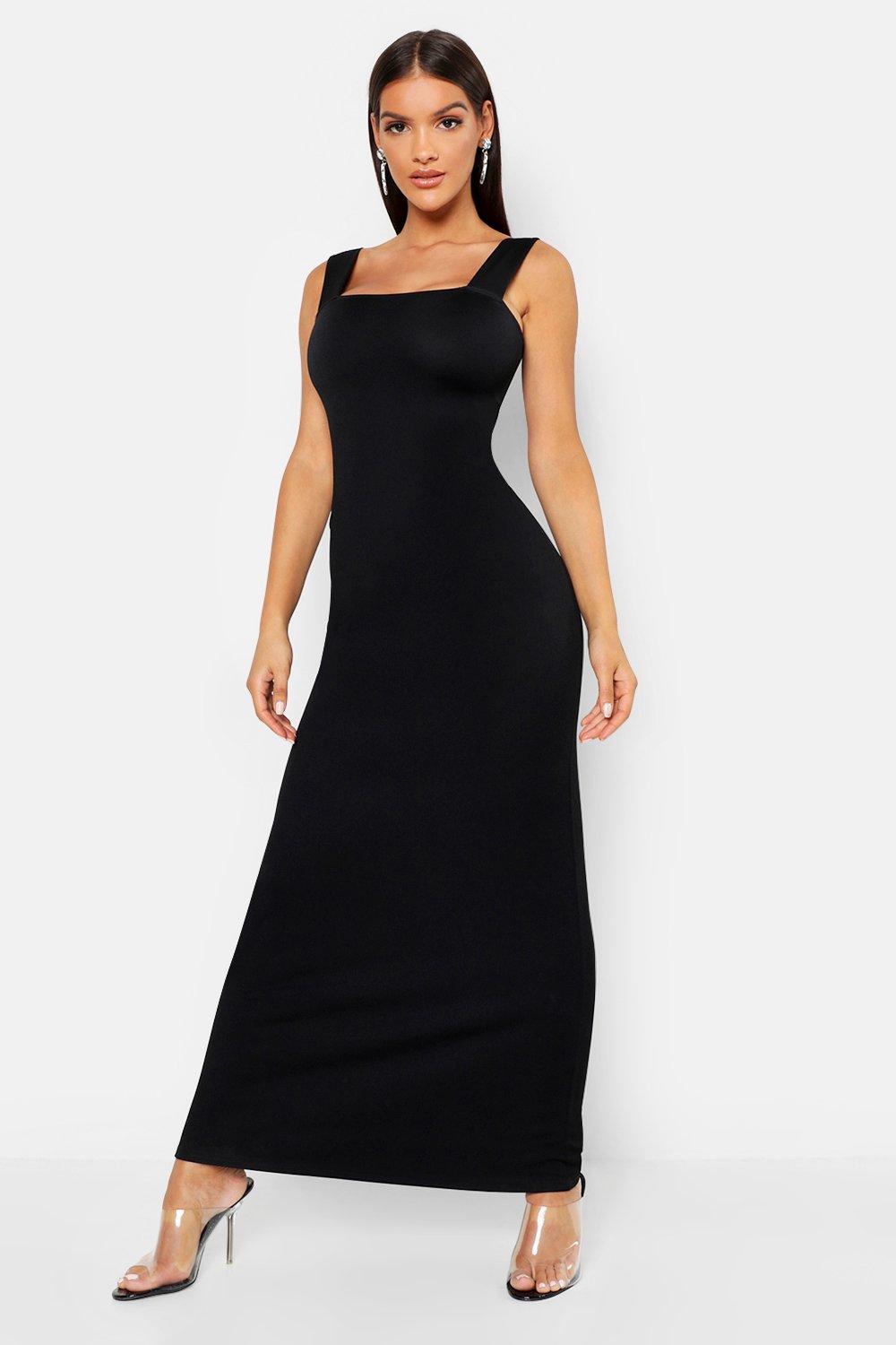 strappy square neck wrap maxi dress