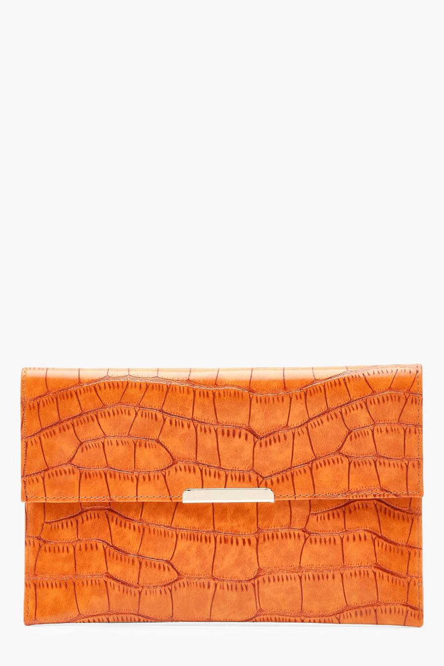 Croc Envelope Clutch Bag image number 1