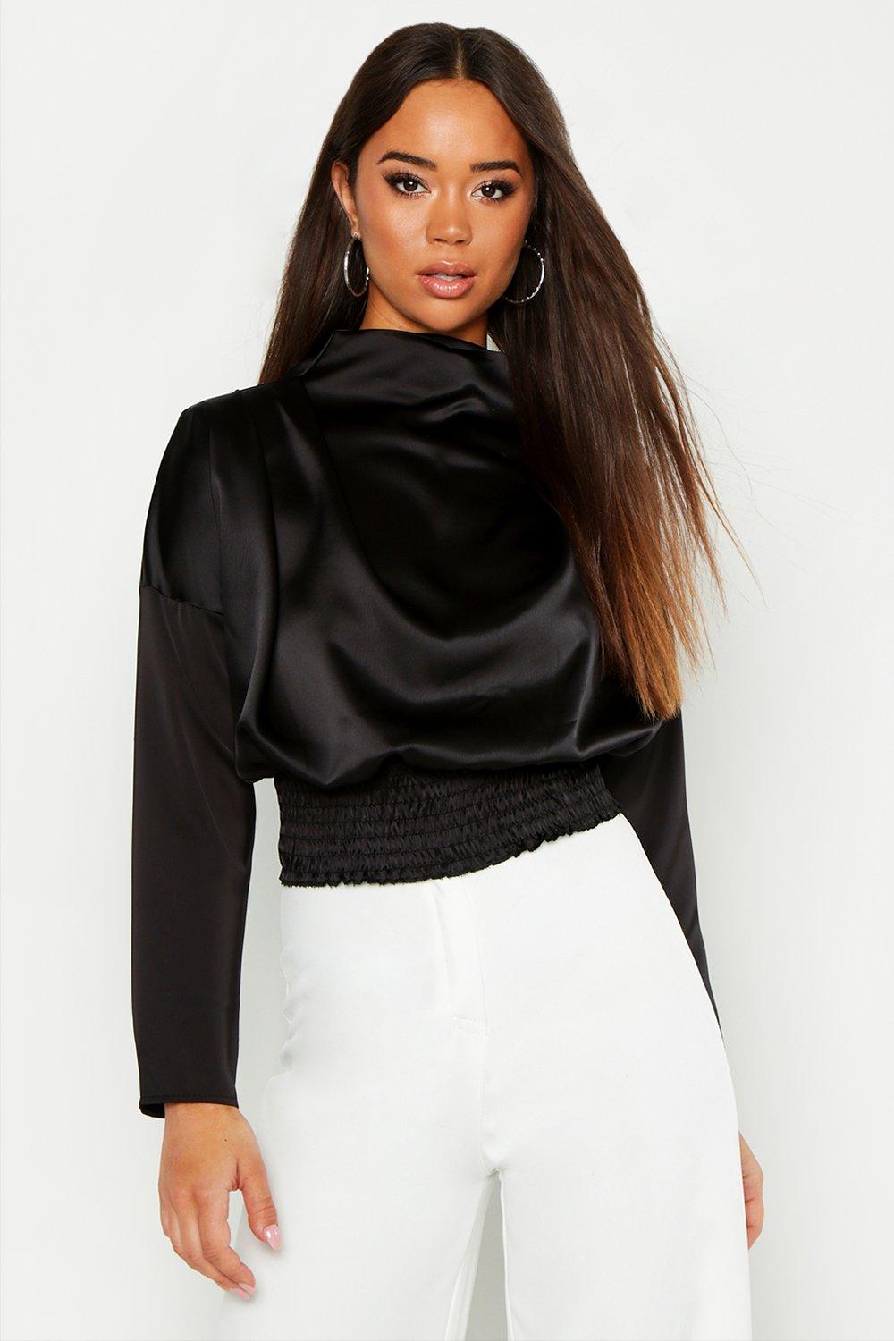 satin high neck top