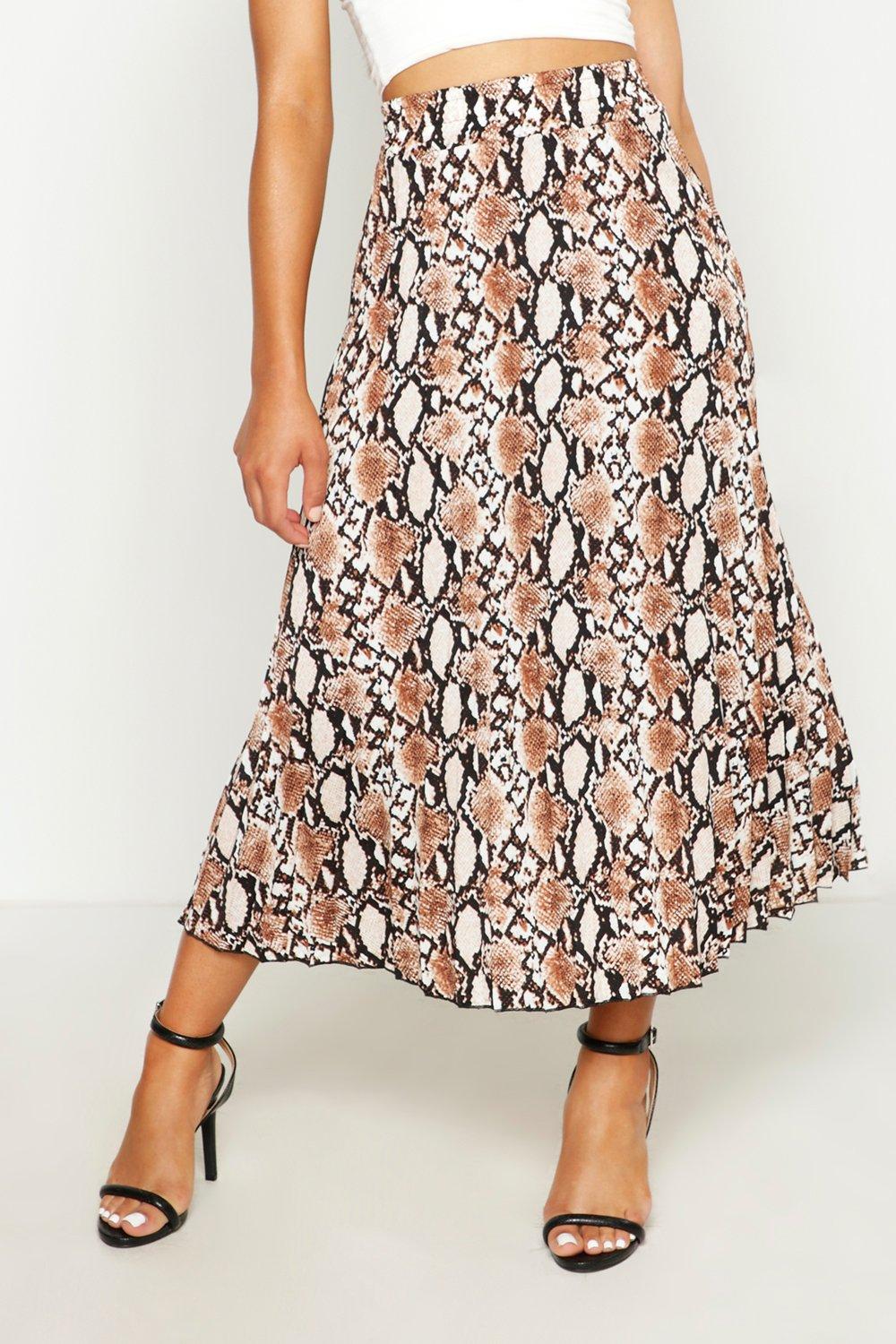 Boohoo petite snake outlet print midi skirt co-ord