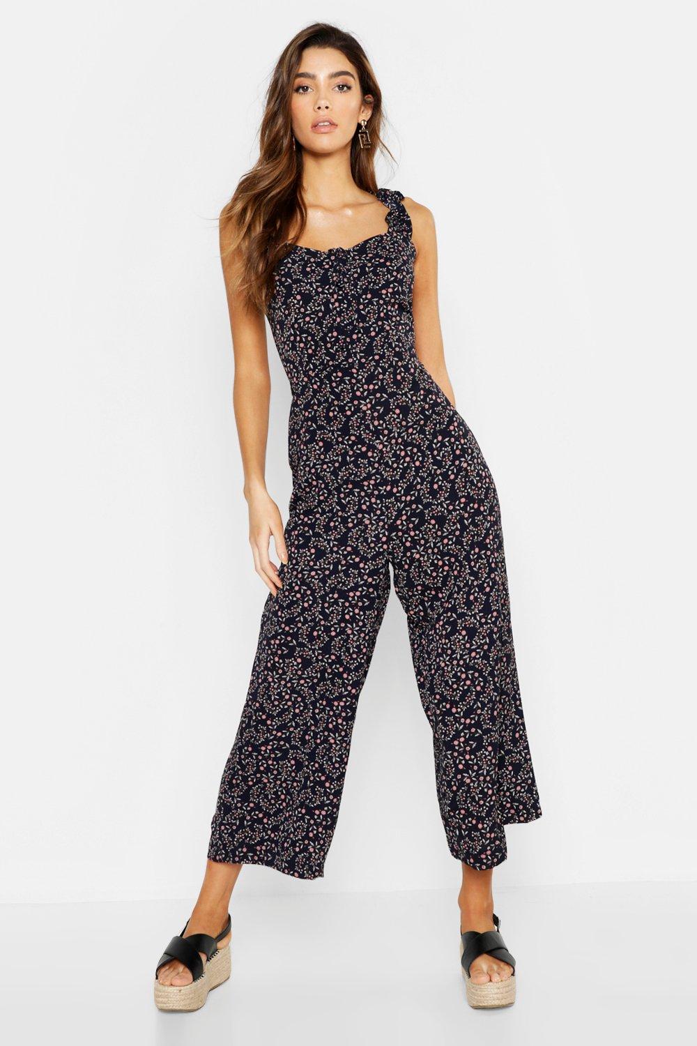 boohoo floral jumpsuit