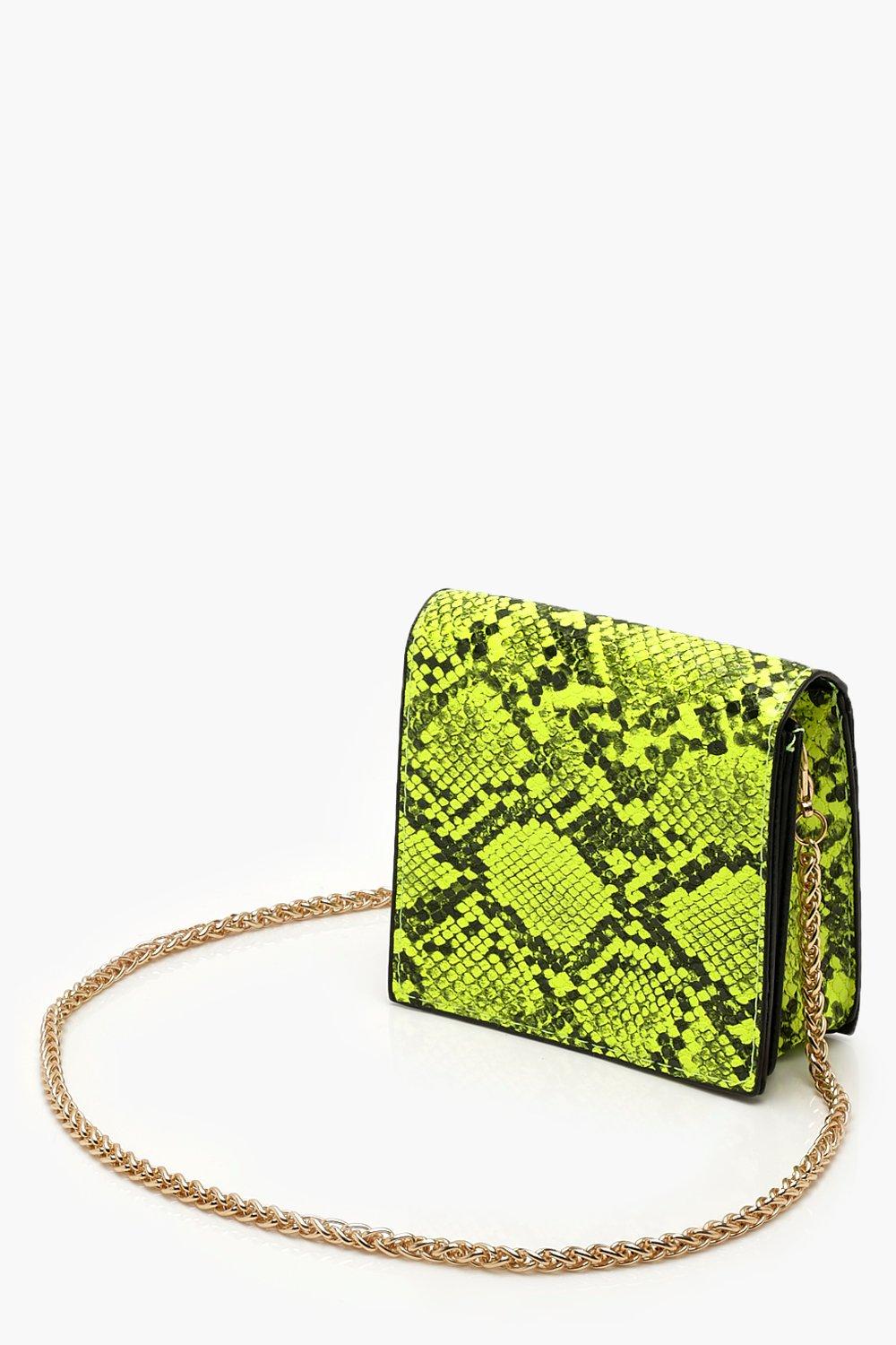 Neon green outlet snake bag