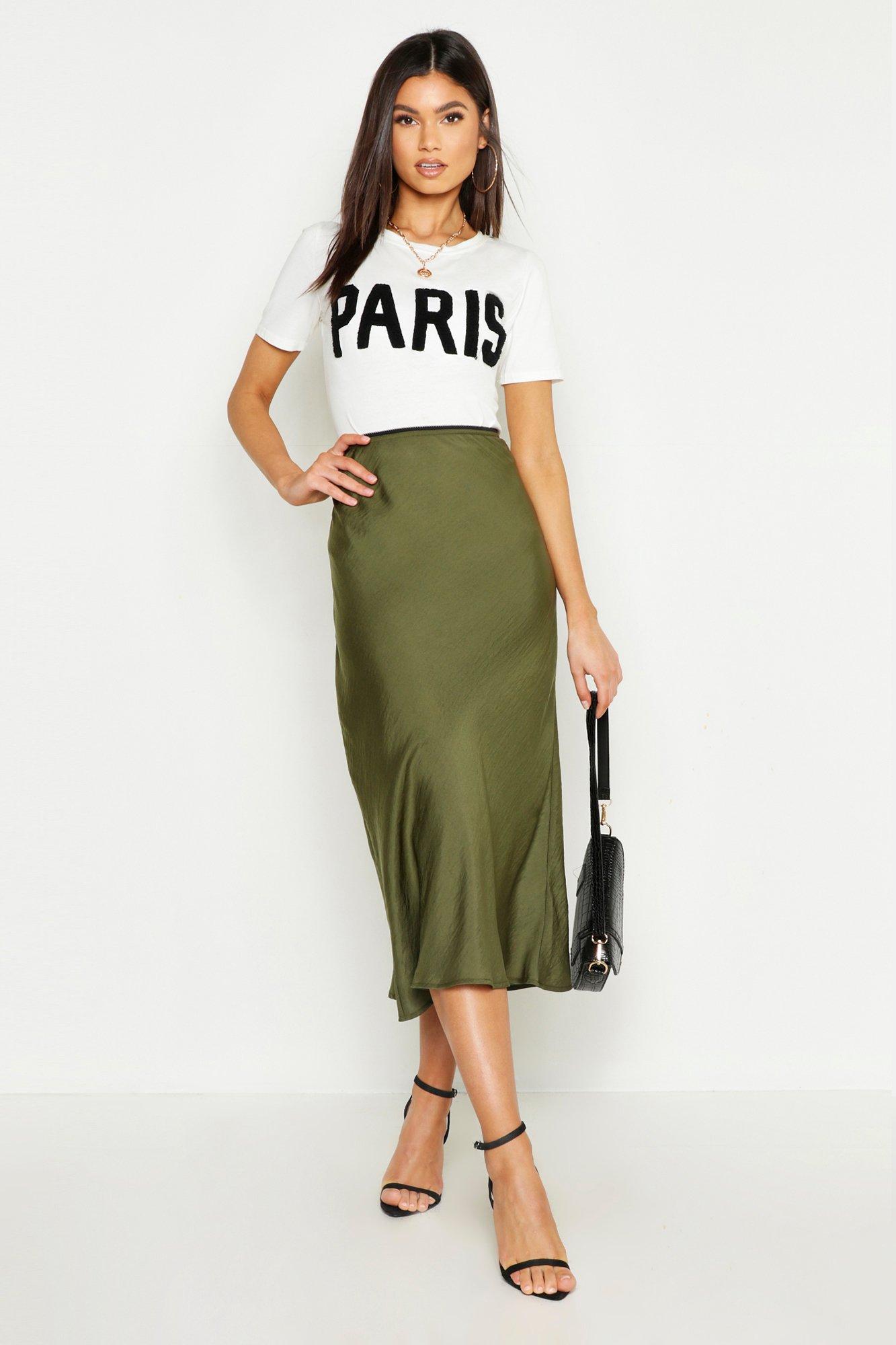 bias cut midi skirt