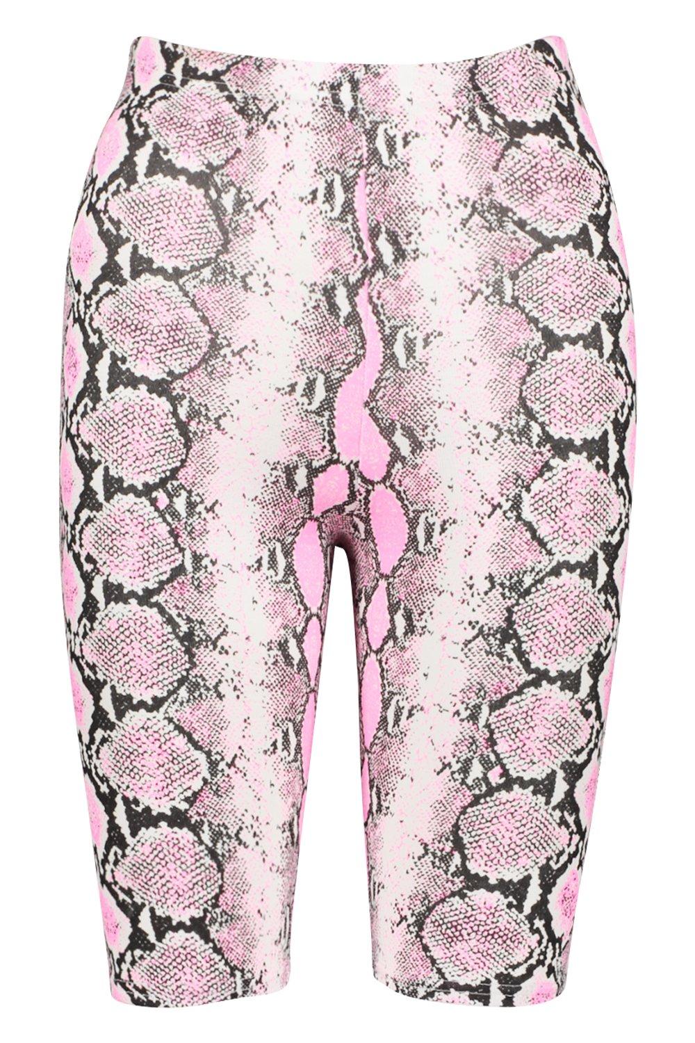Pantaloncini da ciclista pitonati fluo