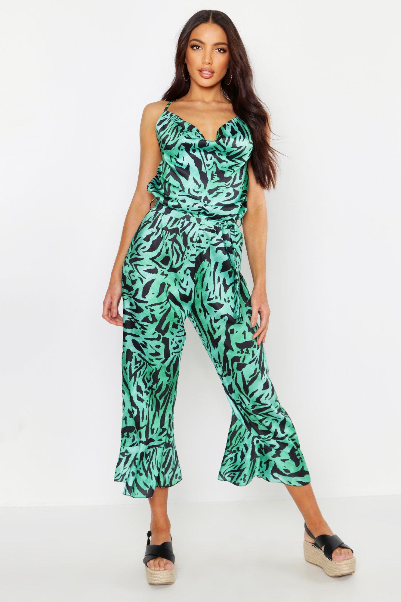 boohoo green jumpsuit