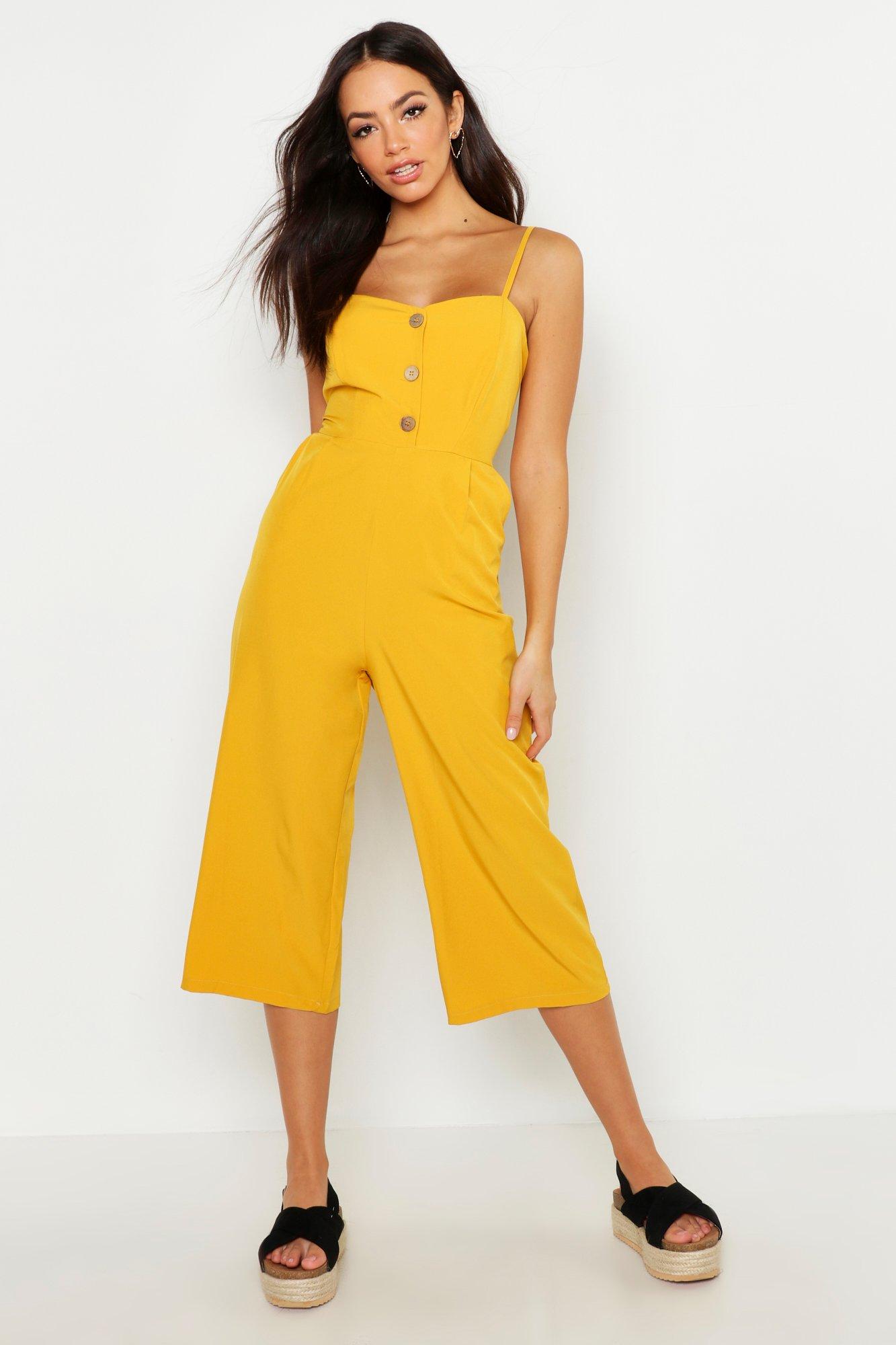 yellow jumpsuit boohoo