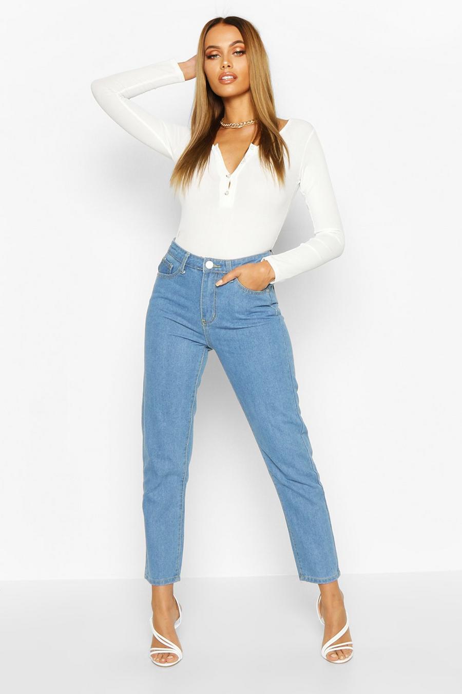 ג'ינס כחול בהיר בגזרה צרה image number 1