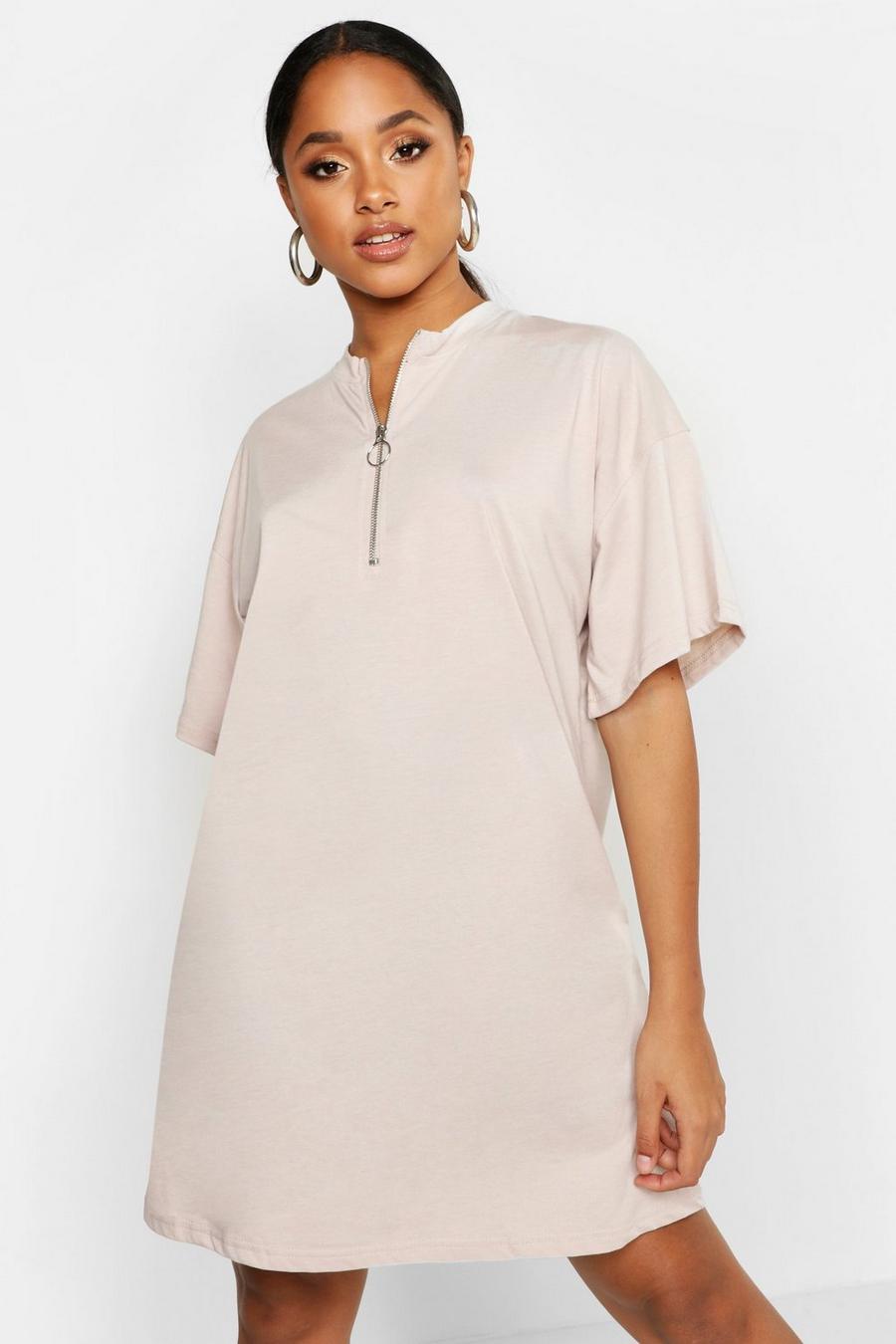 T-Shirt-Kleid aus Baumwolle mit O-Ring-Reißverschluss image number 1