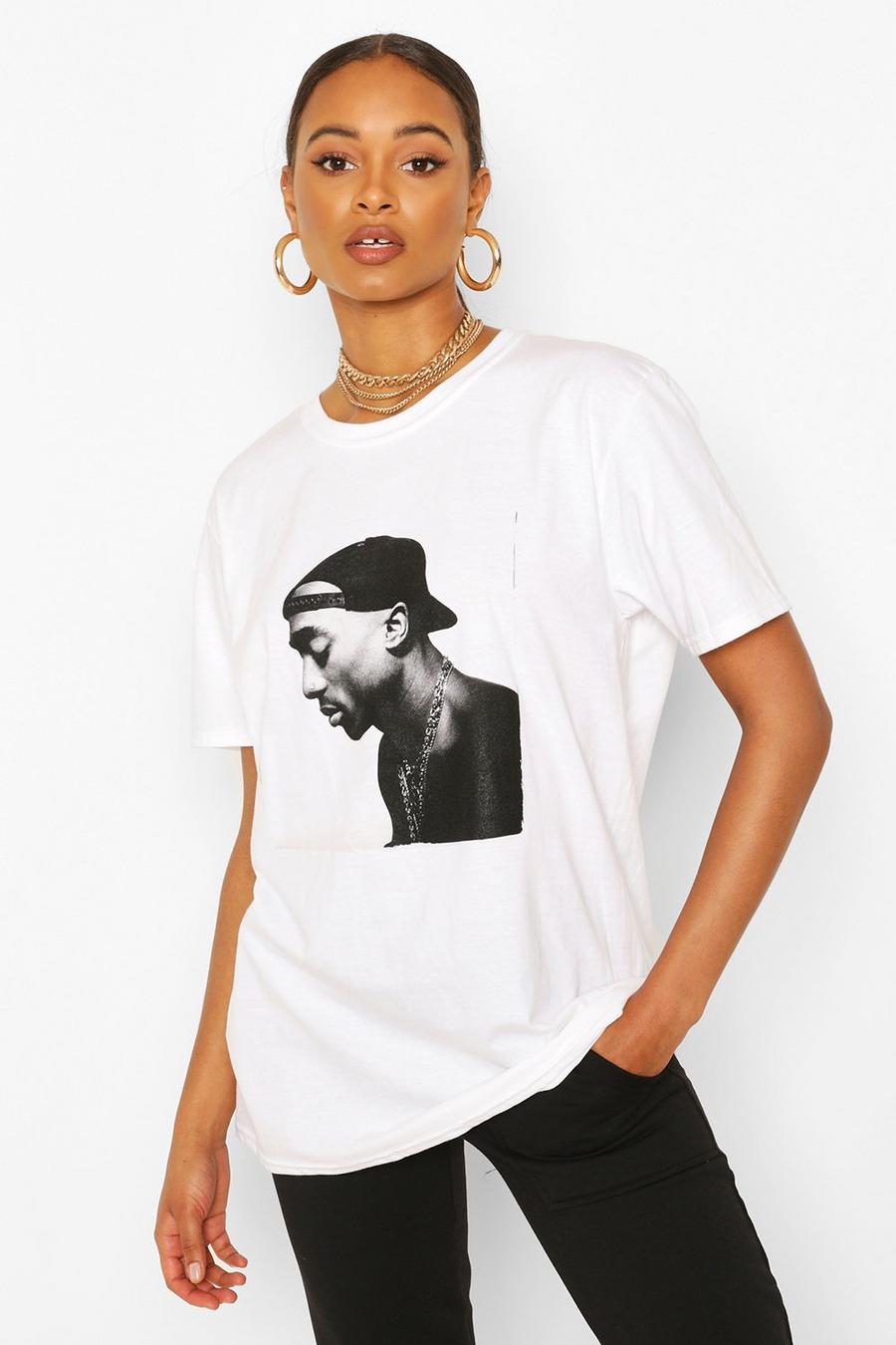 Oversize t-shirt med Tupac-tryck image number 1