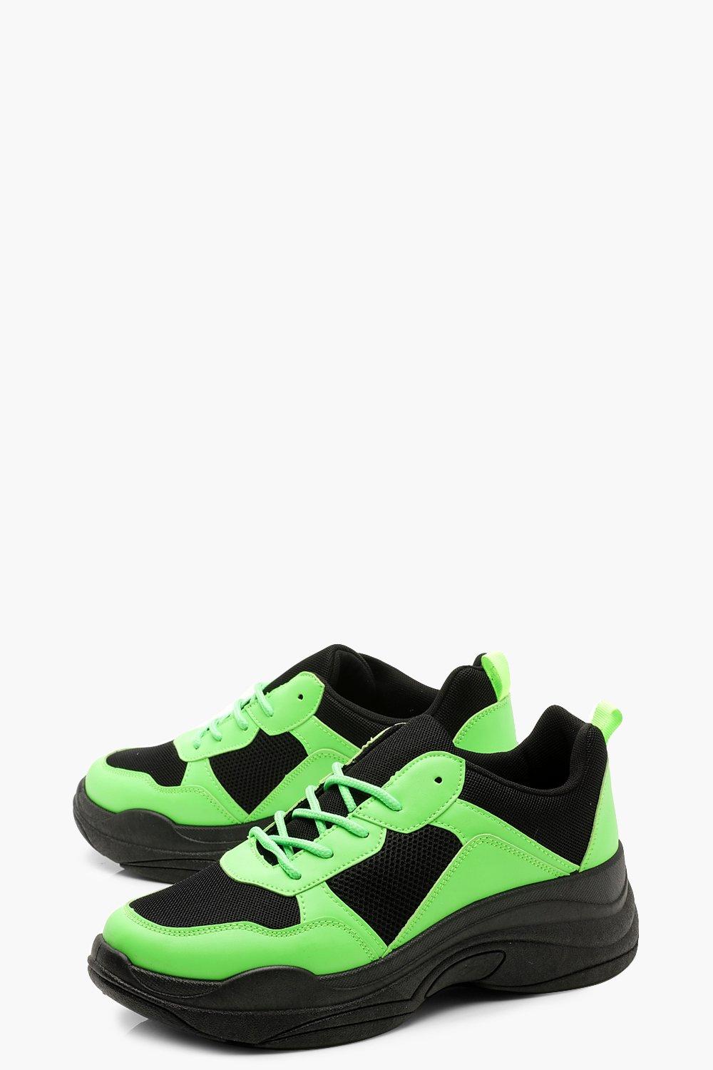 Neon green chunky trainers online