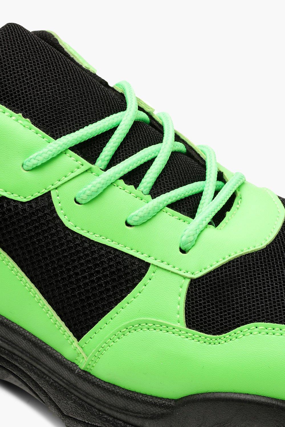 Neon green cheap chunky trainers