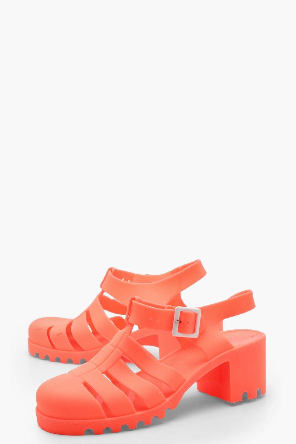 Block heel shop jelly sandals