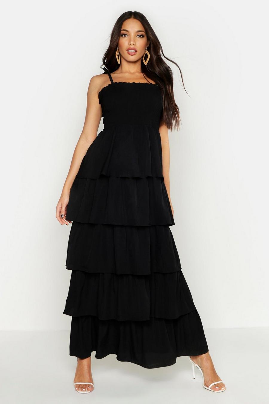 Woven Tie Sheered Ruffle Maxi Dress image number 1