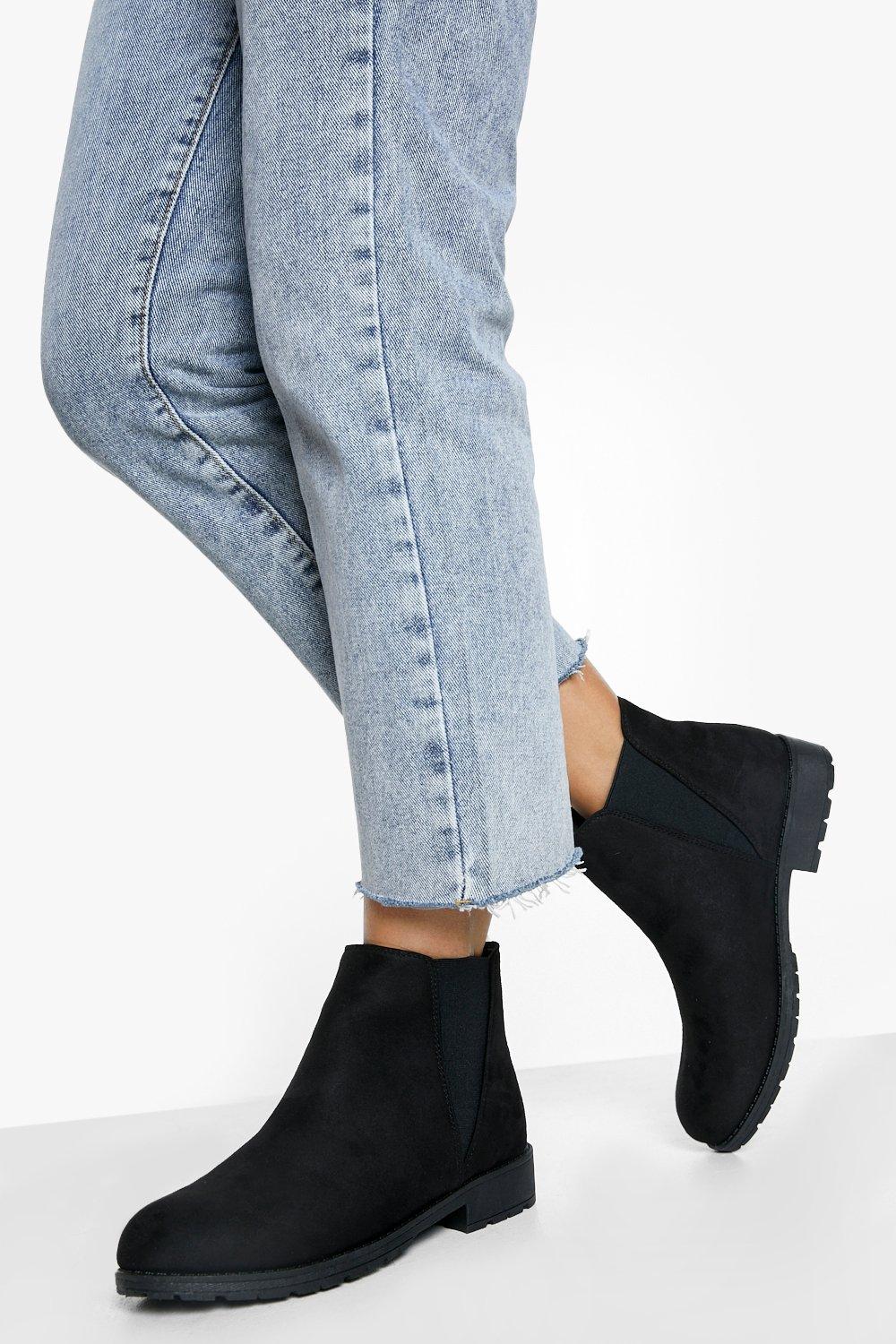 chunky cleated chelsea boots