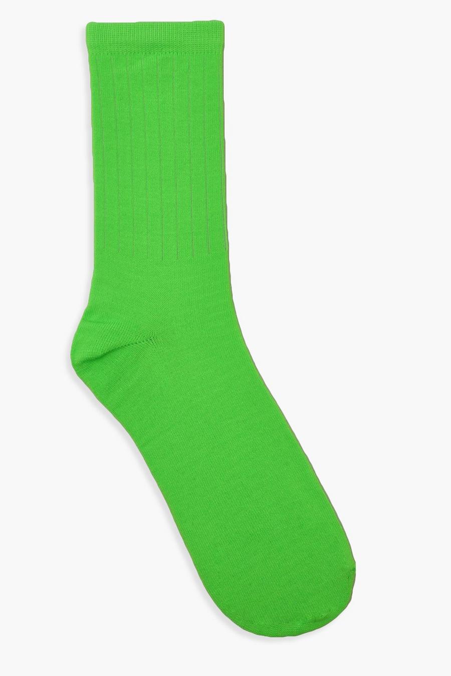 Lime Neon Sports Socks image number 1