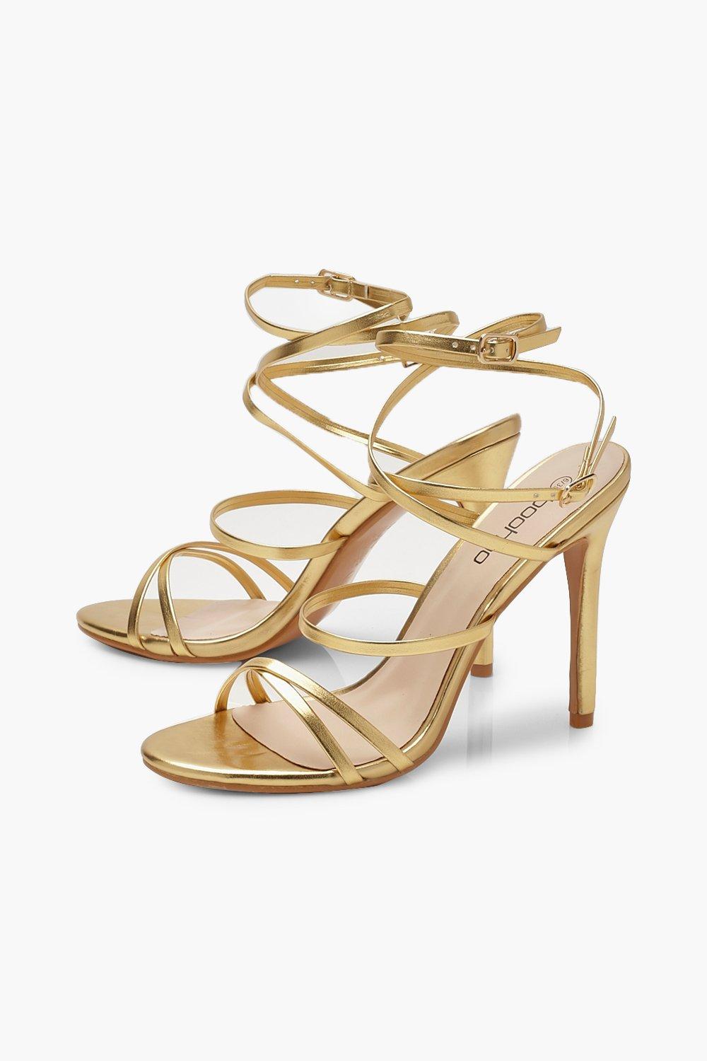 Gold cheap skinny heels