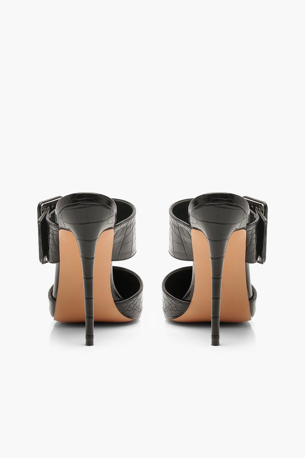 Mules pointues avec detail boucle