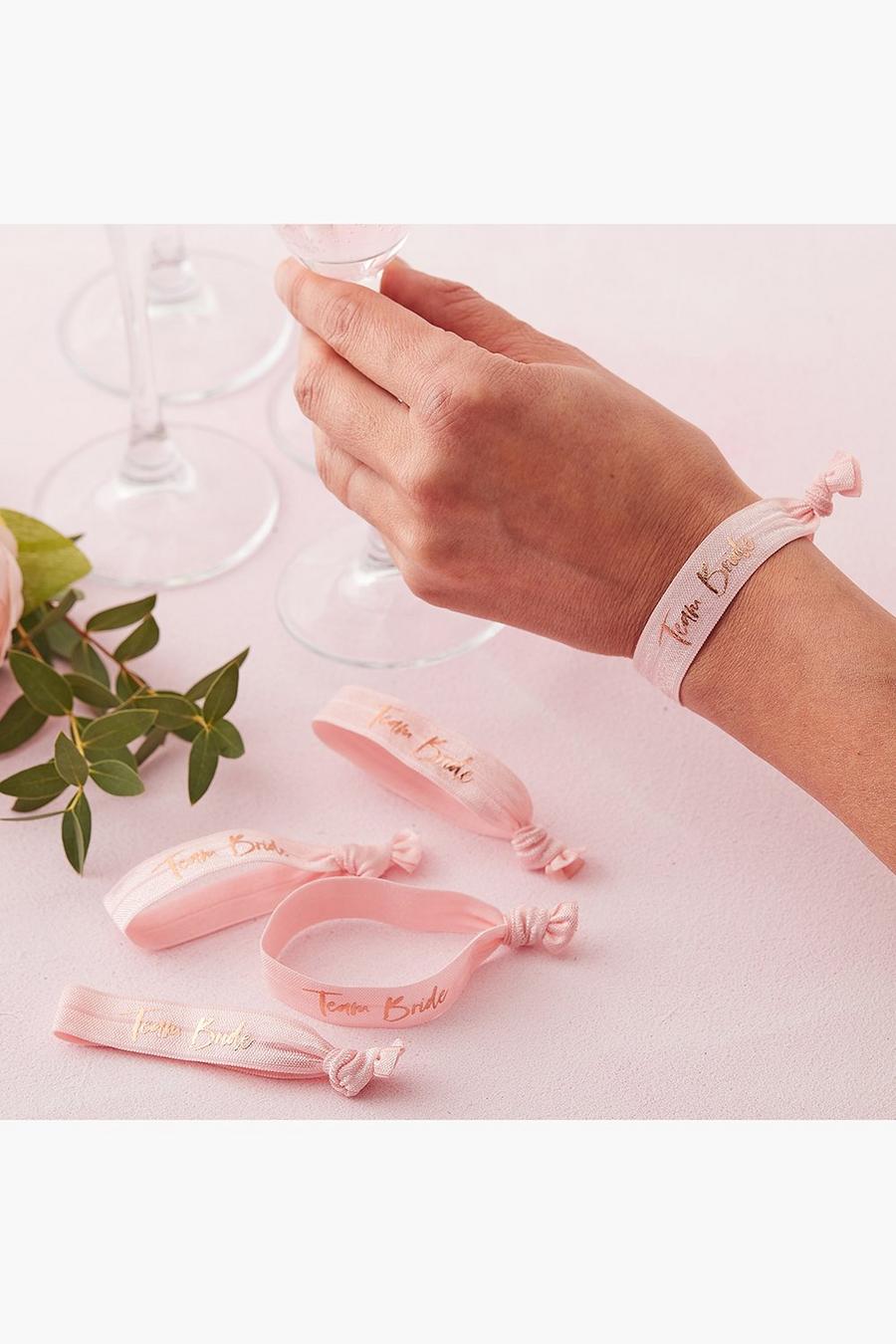 Pink Ginger Ray Team Bride Wristbands 5 Pack image number 1