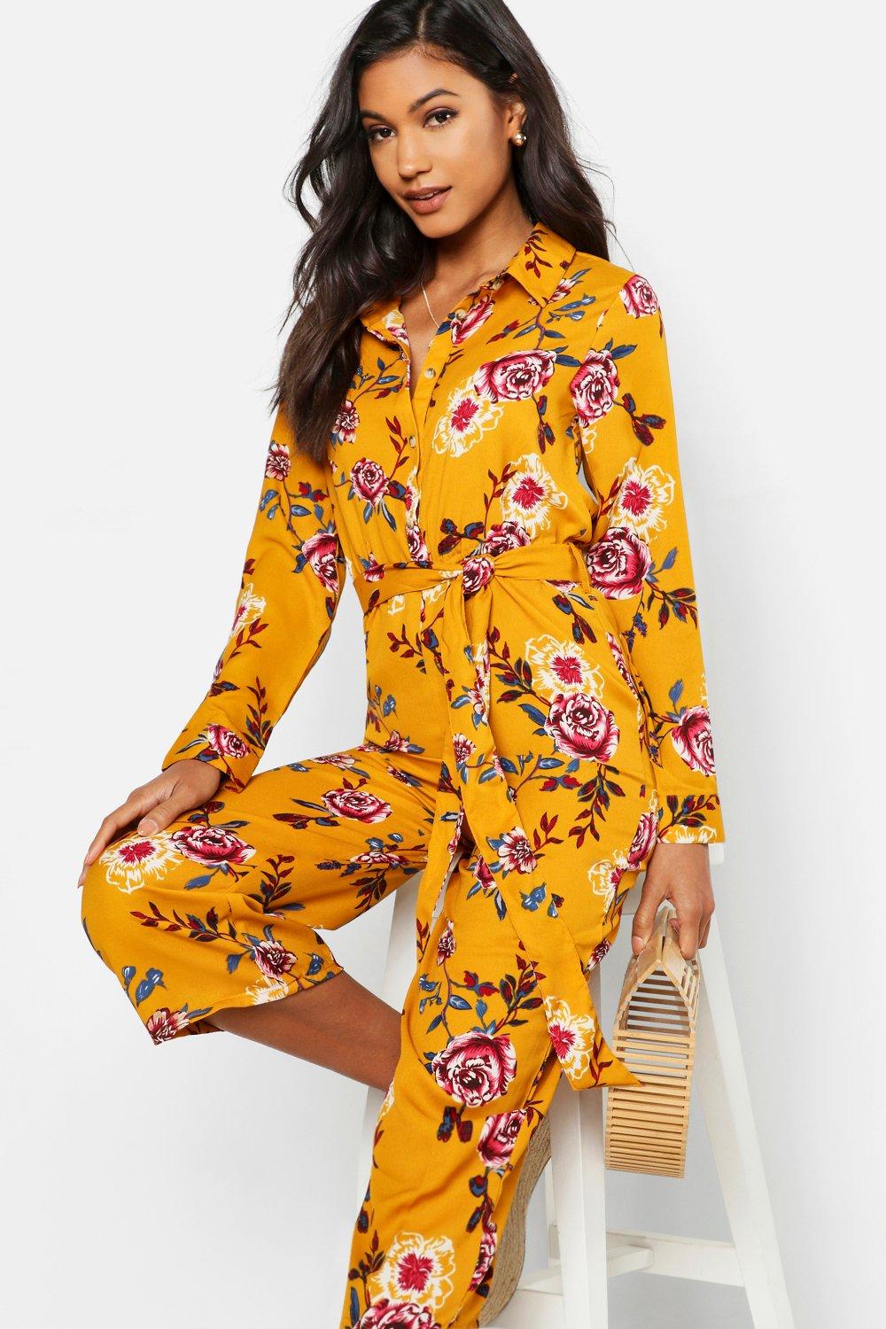 boohoo floral jumpsuit