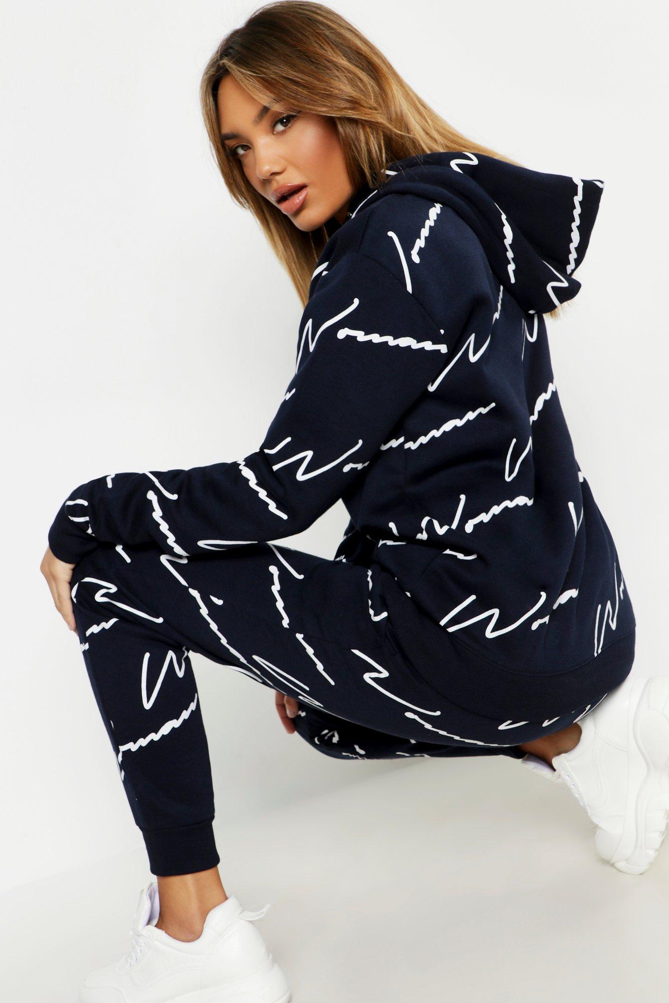 boohoo all over print tracksuit