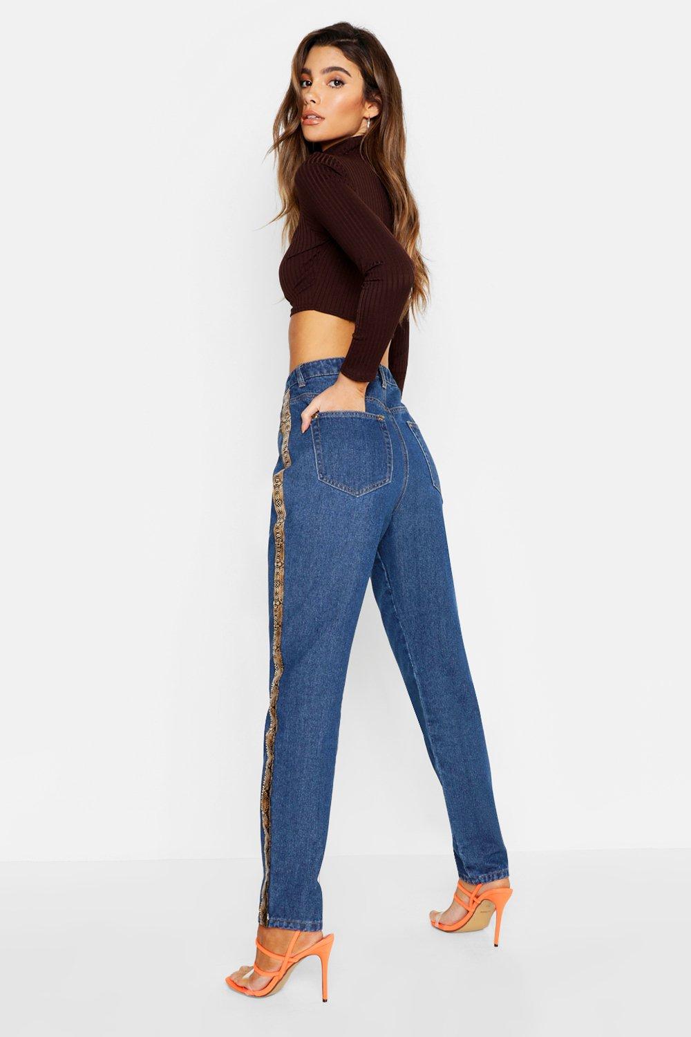 Snake print mom store jeans