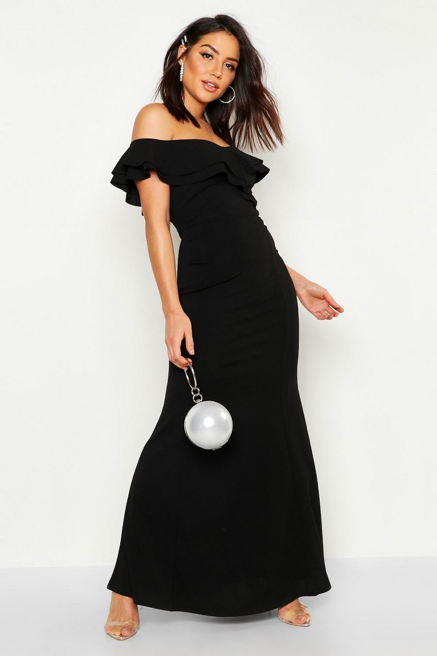 Off The Shoulder Double Ruffle Sweetheart Maxi Dress image number 1