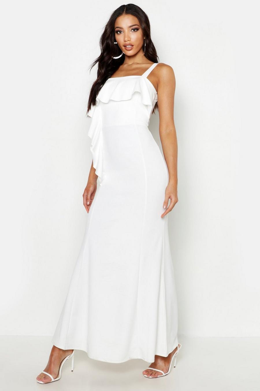 Square Neck Ruffle Front Maxi Dress image number 1